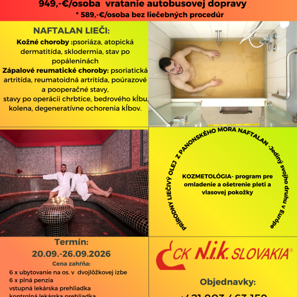 Chorvátsko- Liečebny pobyt Naftalan ( autobusovou dopravou)